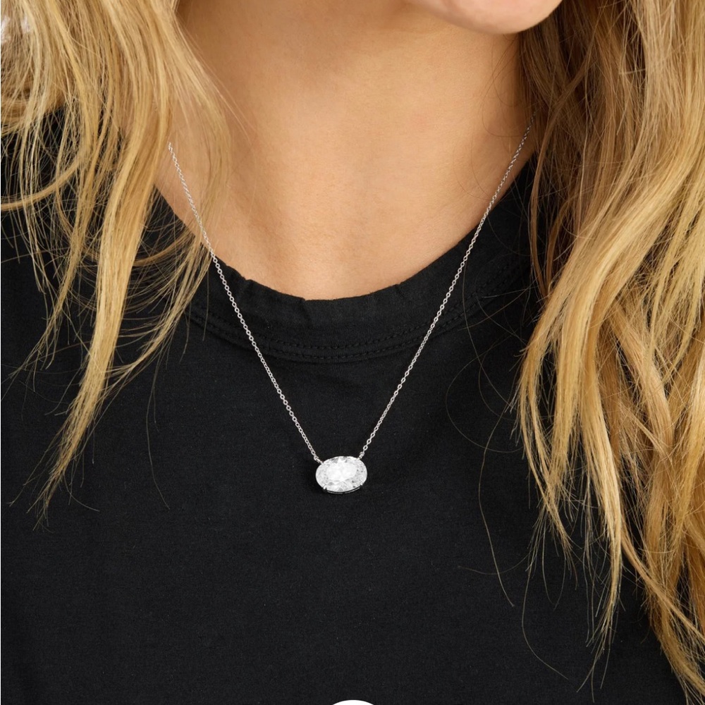 Melinda Maria Pink/Silver Oval Necklace - Picture 3 of 5